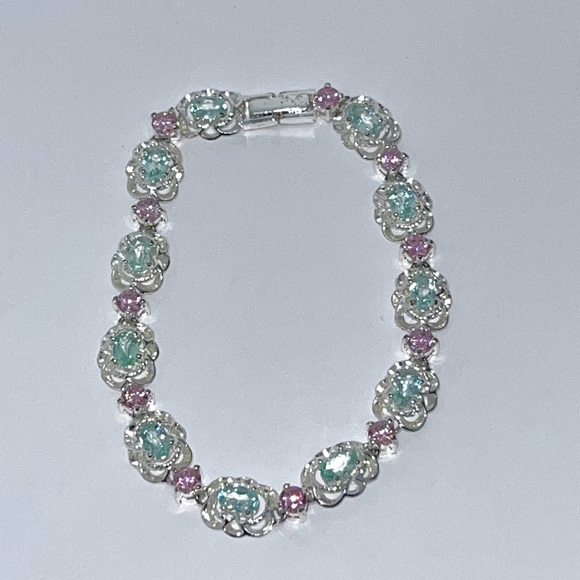 Fashion Jewelry Jewelry - New! Sterling Silver & Blue & Pink Gemstone Bracelet